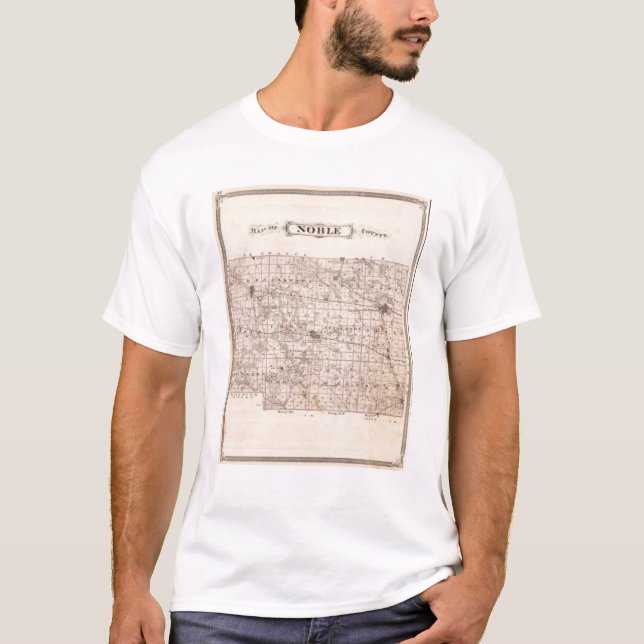 T-shirt Carte du comté de Noble (Devant)