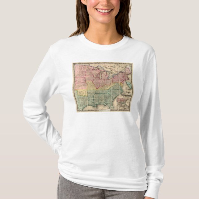 T-shirt Carte du comté de Railroadand de Colton, (Devant)