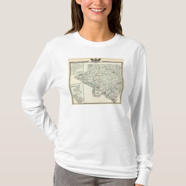 T-shirt Carte du comté de Randolph, bourgeon rouge et de (Devant)
