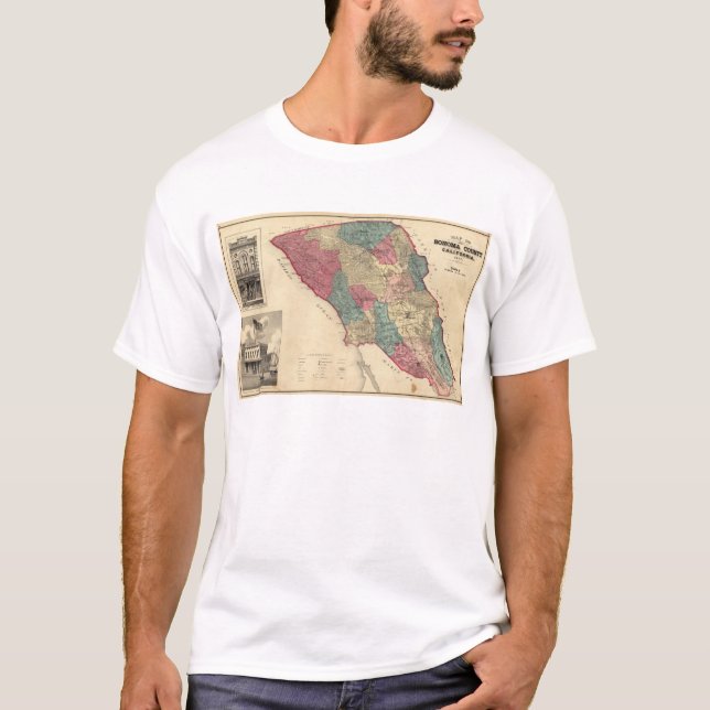 T-shirt Carte du comté de Sonoma la Californie (Devant)