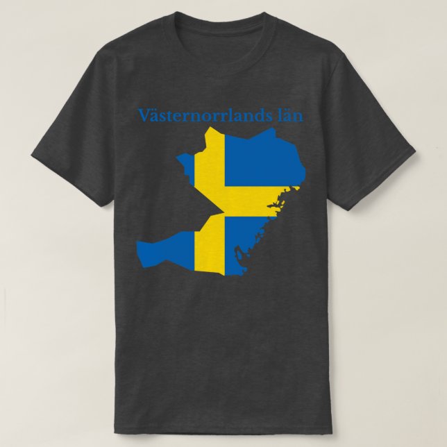 T-shirt Carte du comté de Vasternorrlands Suède (Design devant)