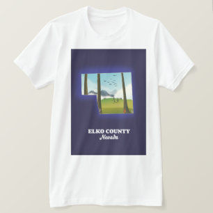 T-shirt carte du comté d'Elko Nevada