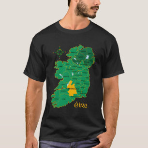 T-shirt Carte du comté d'Irlande Tipperary Voyage irlandai