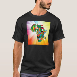 T-shirt Carte du continent africain avec drapeaux 2