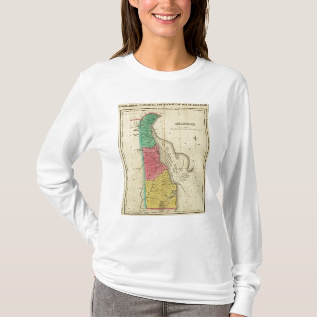 T-shirt Carte du Delaware (Devant)