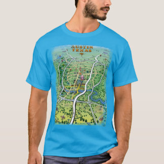 T-shirt Carte du dessin animé Austin Texas