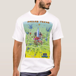 T-shirt Carte du dessin animé de Dallas Texas