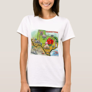 T-shirt Carte du dessin animé Georgetown Texas