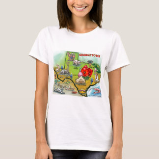 T-shirt Carte du dessin animé Georgetown Texas