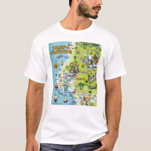 T-shirt Carte du dessin de Tampa en Floride