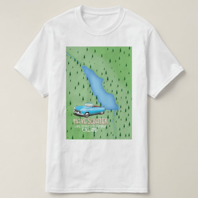 T-shirt Carte du district de Hayeswater Lake (Design devant)