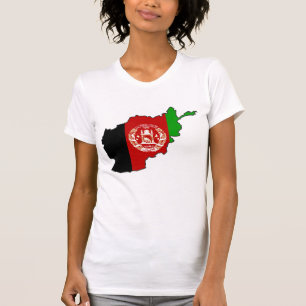 T-shirt Carte du drapeau afghan