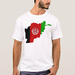 T-shirt Carte du drapeau afghan pleine grandeur
