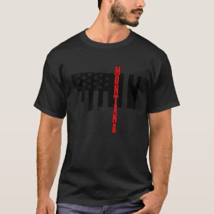 T-shirt Carte du drapeau américain Montana Fierté Patrioti