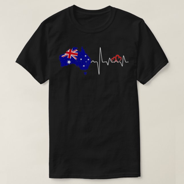 T-shirt Carte du drapeau australien Conception des batteme (Design devant)