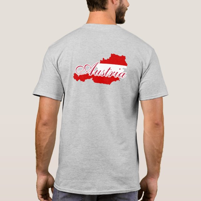 T-shirt Carte du drapeau autrichien (Dos)
