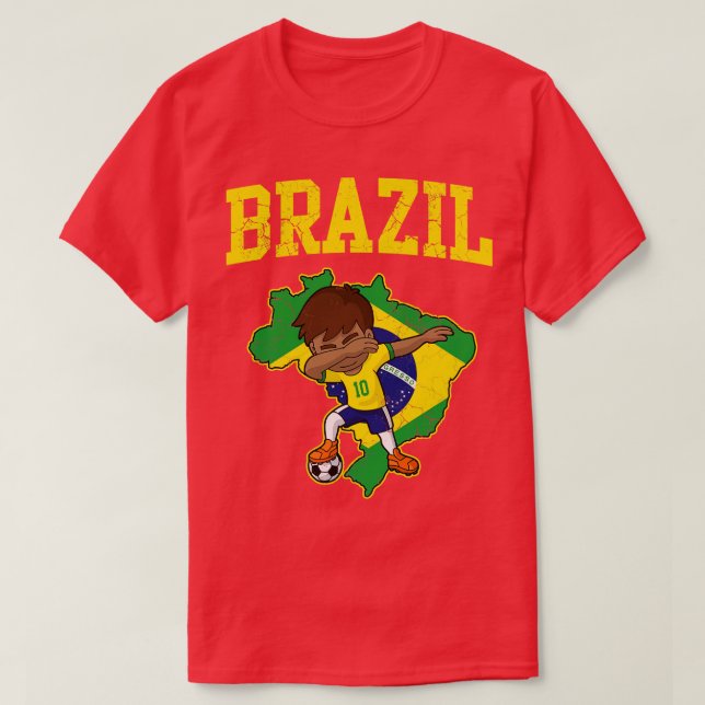 T-shirt Carte du drapeau brésilien garçon (Design devant)