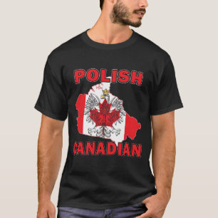 T-shirt Carte du drapeau canadien polonais