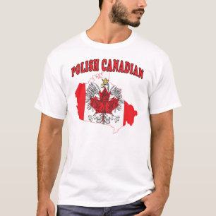 T-shirt Carte du drapeau canadien polonais