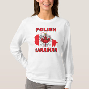 T-shirt Carte du drapeau canadien polonais