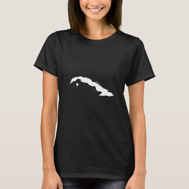 T-shirt Carte du drapeau cubain - Cuba (Devant)