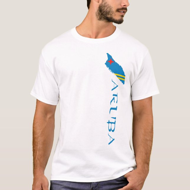 T-shirt Carte du drapeau d'Aruba (Devant)