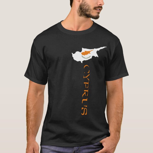 T-shirt Carte du drapeau de Chypre (Devant)