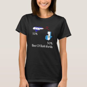 T-shirt Carte du drapeau de la moitié du Honduras Guatemal