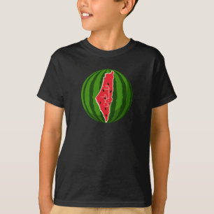 T-shirt Carte du drapeau de la pastèque de Palestine. Libé