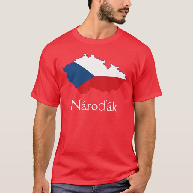 T-shirt Carte du drapeau de la République Tchèque Národák  (Devant)