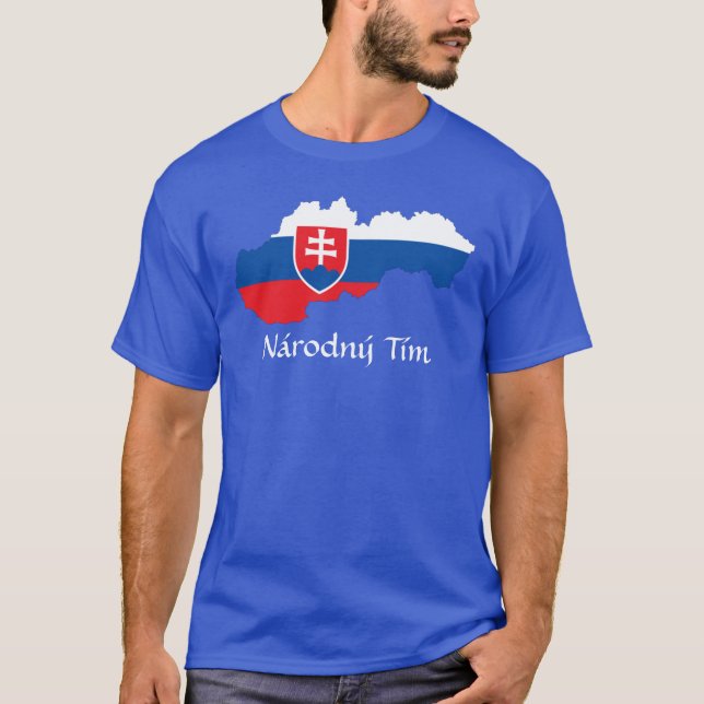 T-shirt Carte du drapeau de la Slovaquie Národný Tím T-Shi (Devant)