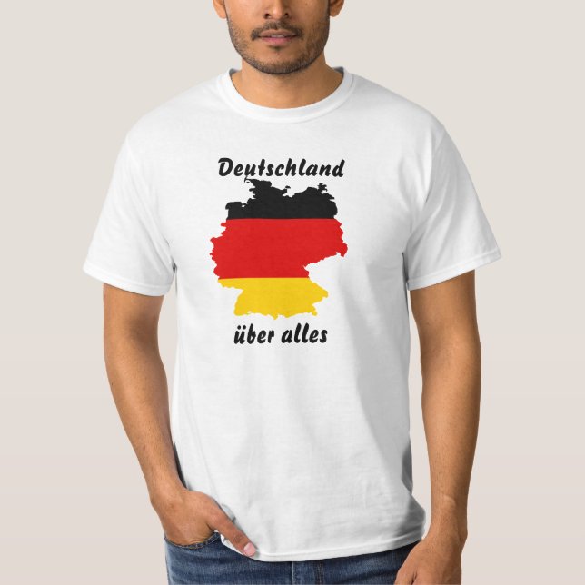 T-shirt Carte du drapeau de l'Allemagne (Devant)