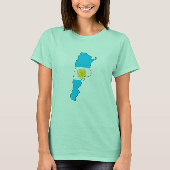 T-shirt Carte du drapeau de l'Argentine (Devant)