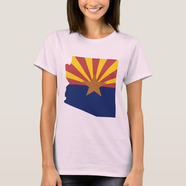 T-shirt Carte du drapeau de l'Arizona (Devant)