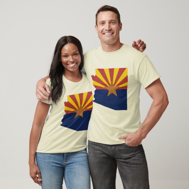 T-shirt Carte du drapeau de l'Arizona (Unisexe)