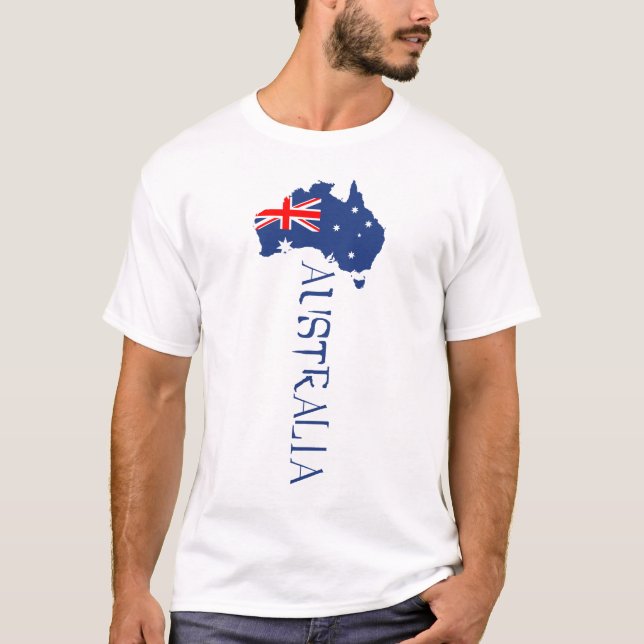 T-shirt Carte du drapeau de l'Australie (Devant)