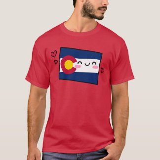 T-shirt Carte du drapeau de l'État du Colorado Smile with