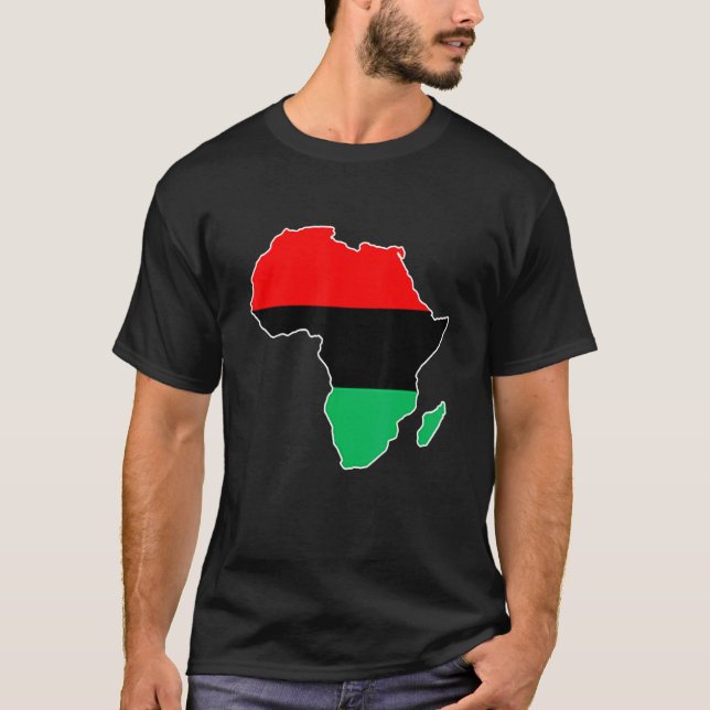 T-shirt Carte du drapeau de l'Union Africaine Continent Pr (Devant)