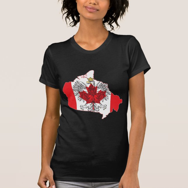 T-shirt Carte du drapeau de Pologne Canada (Devant)