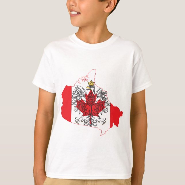 T-shirt Carte du drapeau de Pologne Canada (Devant)
