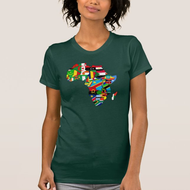 T-shirt Carte du drapeau des femmes de maman Afrique de (Devant)