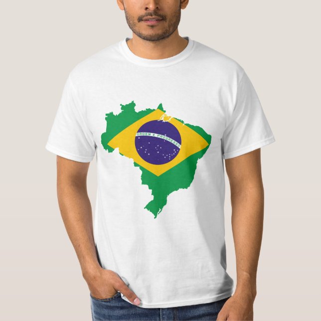 T-shirt carte du drapeau du brésil (Devant)