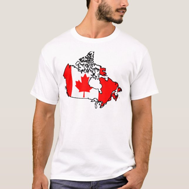 T-shirt carte du drapeau du canada (Devant)