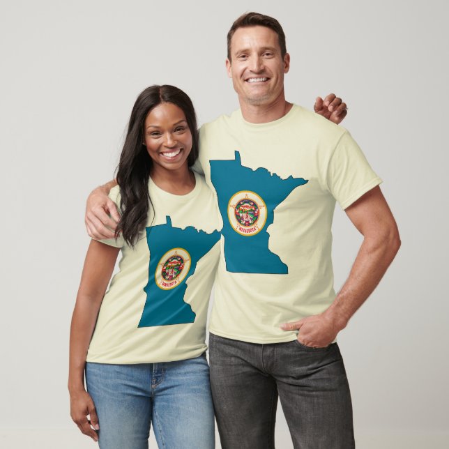 T-shirt Carte du drapeau du Minnesota (Unisexe)
