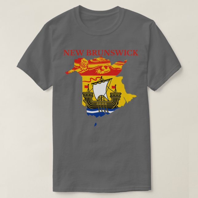 T-shirt Carte du drapeau du Nouveau-Brunswick NB Canada  (Design devant)