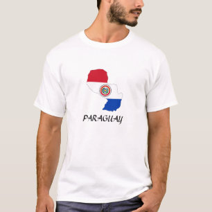 T-shirt Carte du drapeau du Paraguay
