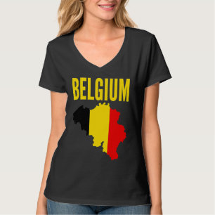 T-shirt Carte du drapeau du pays belge Belgique