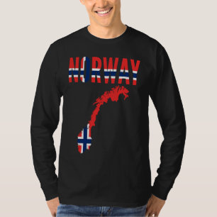 T-shirt Carte du drapeau du pays norvégien nordique Norvèg