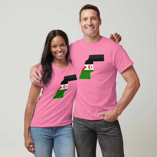T-shirt Carte du drapeau du Sahara occidental (Unisexe)