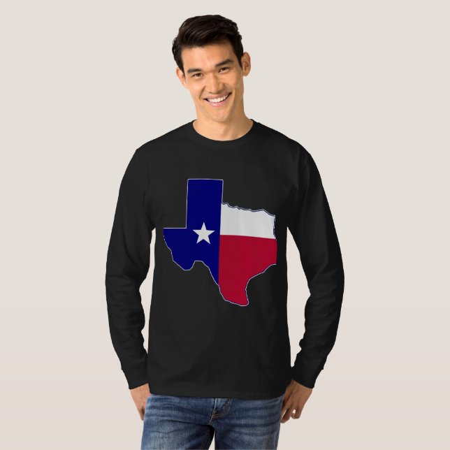 T-shirt Carte du drapeau du Texas (Devant entier)